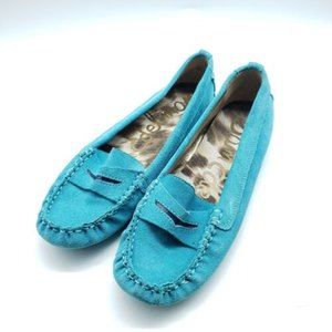 Sam Edelman Women’s 9M Shoes Jones Turquoise Blue Penny Loafer Driving Flats